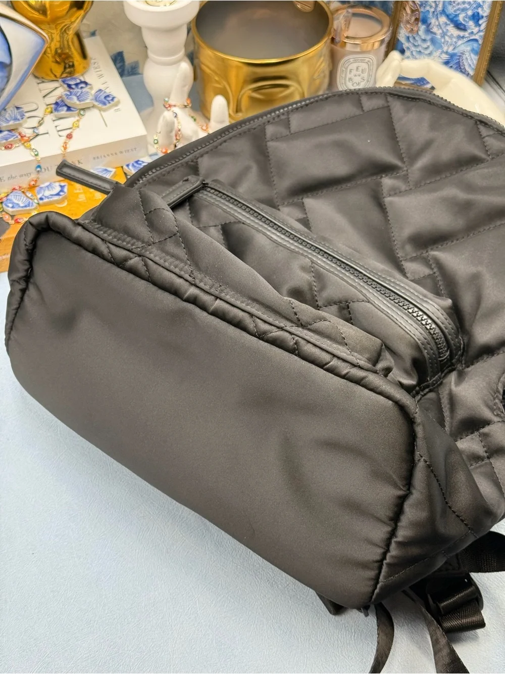 🆕 KURT GEIGER LONDON 🧿 NWOT Recycled Nylon Drench Zip Backpack, Black Nylon